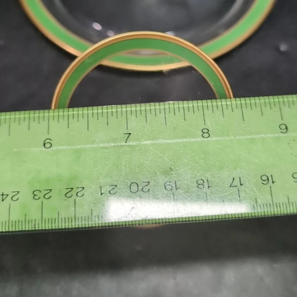 Mid-Century Modern Snack Plates, Set of 4,‎ Vintage Gold Trim Decor, Tableware